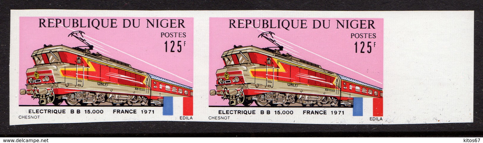 Yvert N° 316-319 ** ND Locomotives Train Imperf MNH - Niger (1960-...)