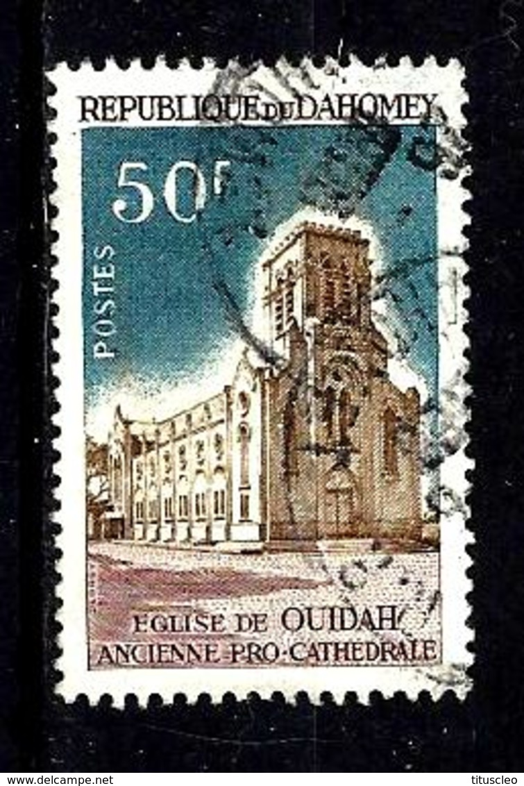 DAHOMEY 233° 50f Bleu-gris Et Lilas-brun Cathédrales Ouidah (10% De La Cote + 0,25) - Benin - Dahomey (1960-...)