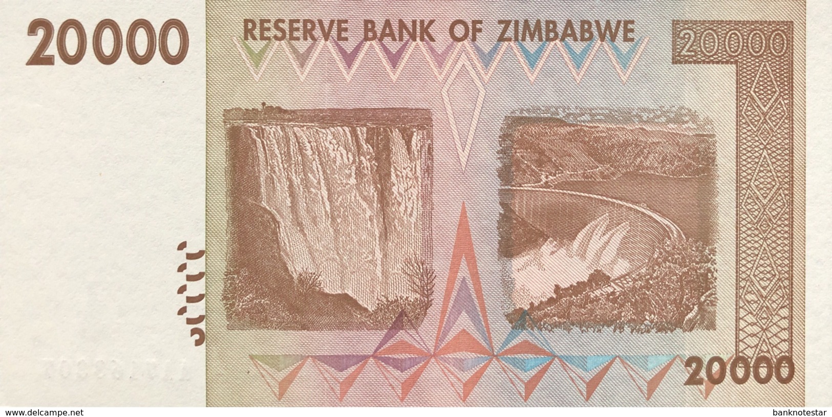 Zimbabwe 20.000 Dollars, P-73 (2008) - UNC - Simbabwe