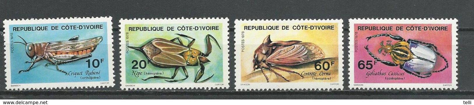 COTE IVOIRE Scott  476-479 Yvert  463-466 (4) ** Cote 11,40 $ 1978 - Côte D'Ivoire (1960-...)