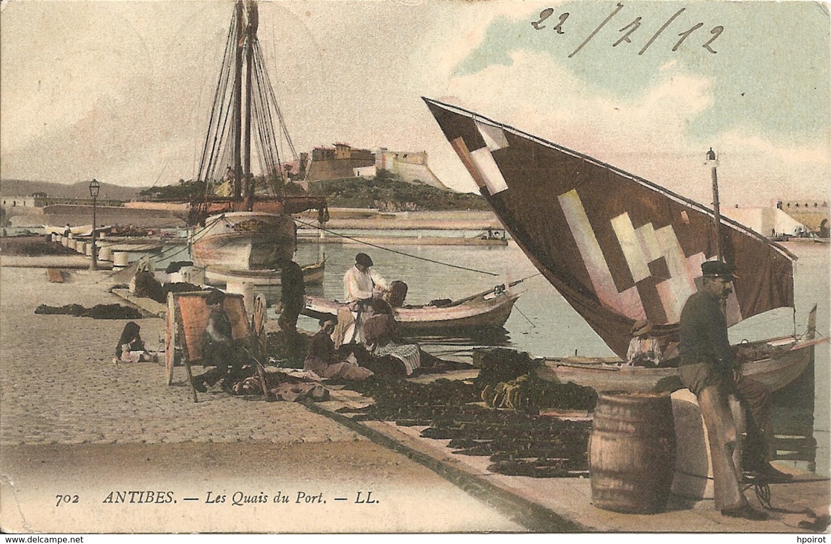 ANTIBES - LES QUAIS DU PORT - FORMATO PICCOLO - VIAGGIATA 1912 - (rif. A52) - Antibes