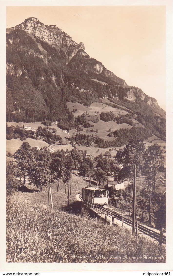 ALTE  Foto- AK  MORSCHACH / K. Schwyz   - Elektrische Bahn Brunnen Morschach - 1920 Ca. - Morschach