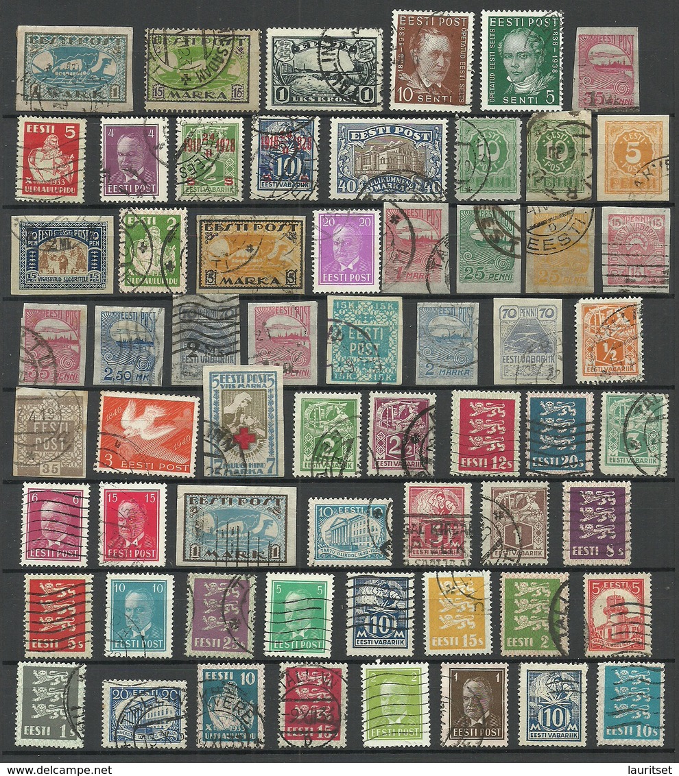 Estland Estonia 1918-1940 = 61 Different Stamps, O - Estonie