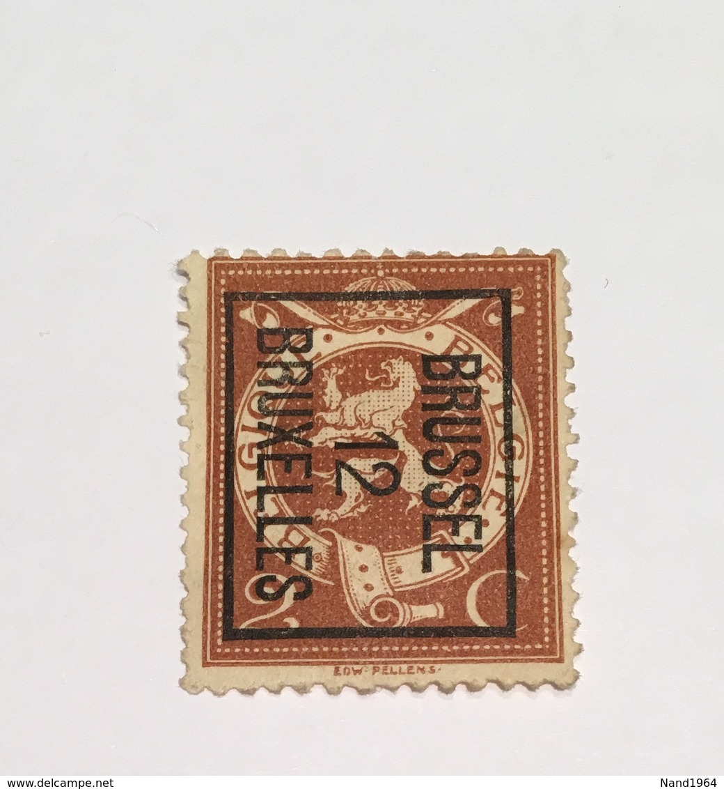 1912 - 2c - Brussel - Typografisch 1912-14 (Cijfer-leeuw)