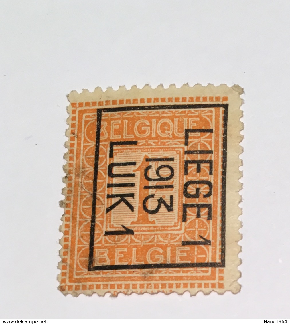 1913 1c Luik - Typo Precancels 1912-14 (Lion)