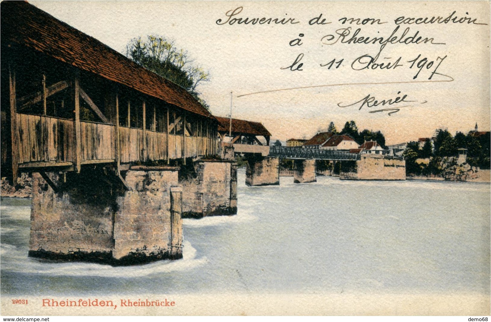 RHEINFELDEN AR Argovie Suisse Schweiz Svizzera   Pont Sur Le Rhin 1907 Carte Précurseur - Rheinfelden