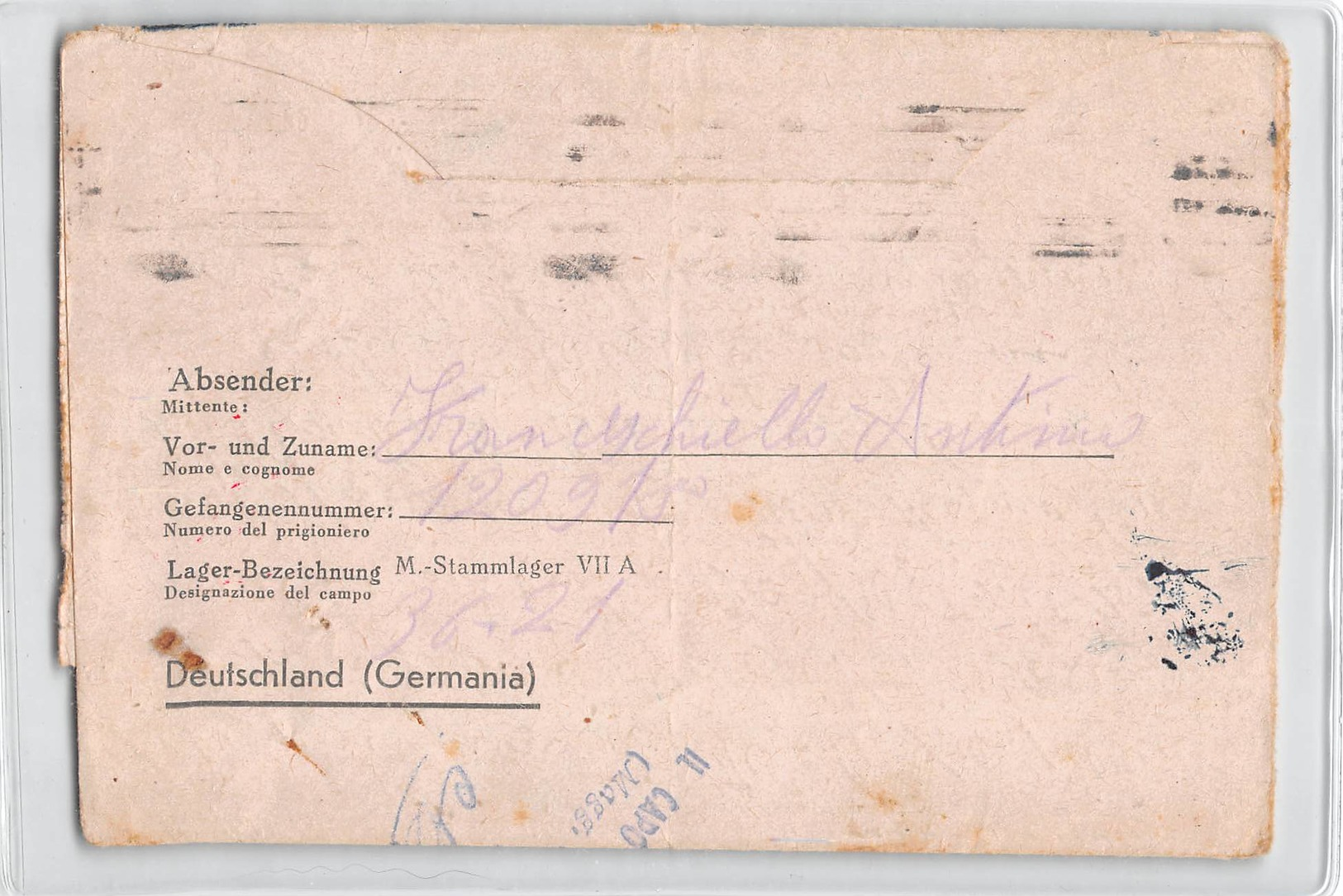 11925 01 KRIEGSGEFANGENENPOST ITALIAN PRISONER STALAG TO MESAGNE - RED CROSS - CENSORED US ARMY - Storia Postale