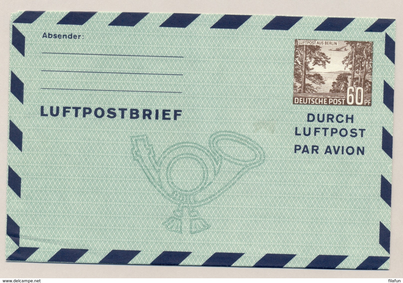 Berlin - 1952 - 60pf Luftpostbrief - Luftpost Aus Berlin - Unused - Aerogramme - Altri & Non Classificati