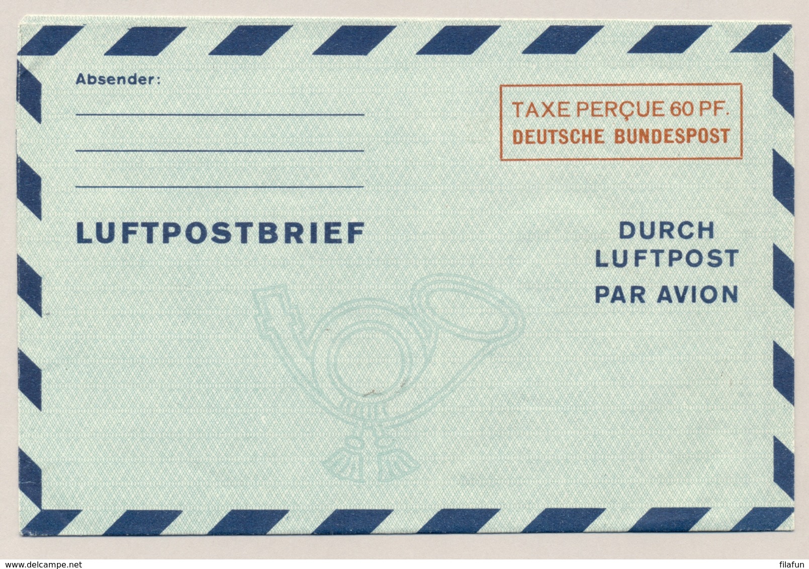 Deutschland - 1949 - 60pf Luftpostbrief - Taxe Percue 60 PF - Unused - Aerogramme - Enveloppes - Neuves