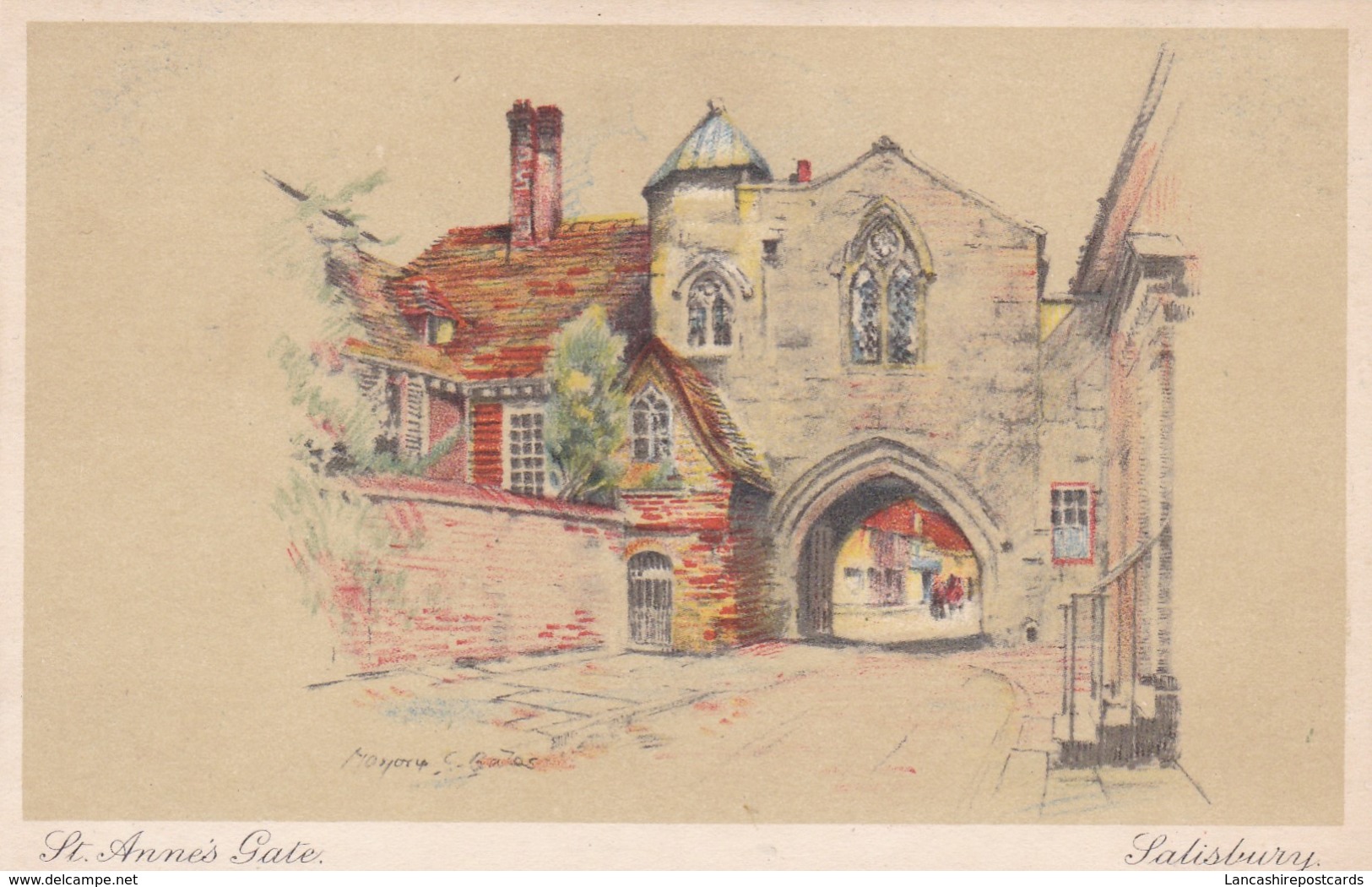 Postcard St Anne's Gate Salisbury  My Ref  B12611 - Salisbury