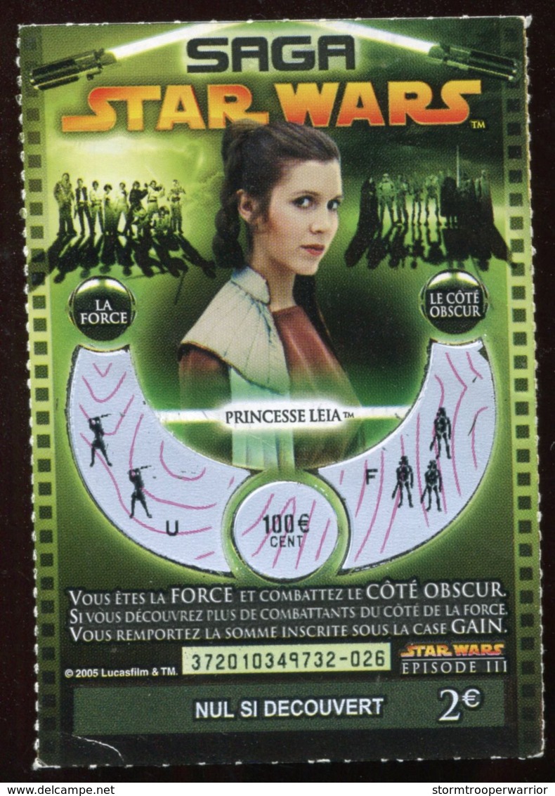 Française Des Jeux - Star Wars Princesse Leia - Billets De Loterie