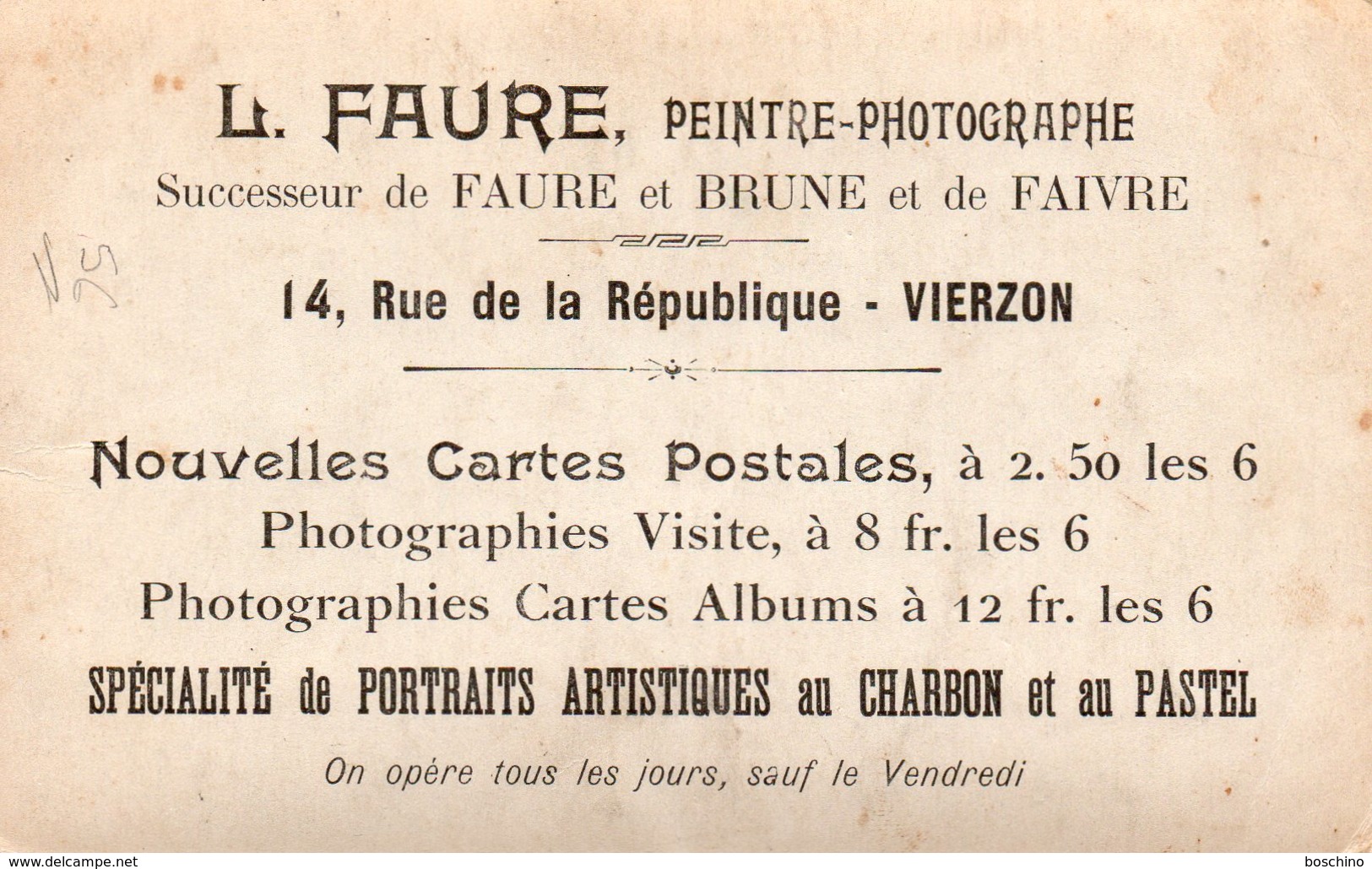 ! Carte Photo Publicité - L.Faure , Peintre Photographe à Vierzon - Homme Obèse En Uniforme - Publicité