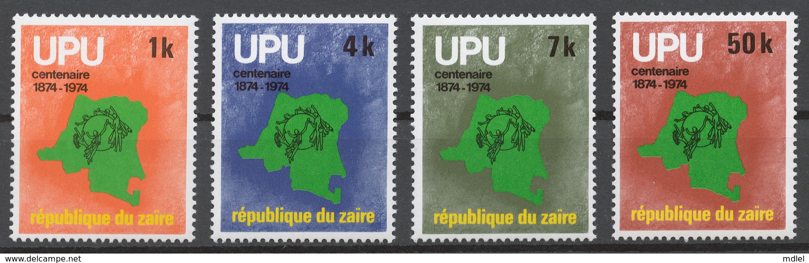 Zaire 1976 Mi# 532-35** UPU, CENTENARY - Neufs