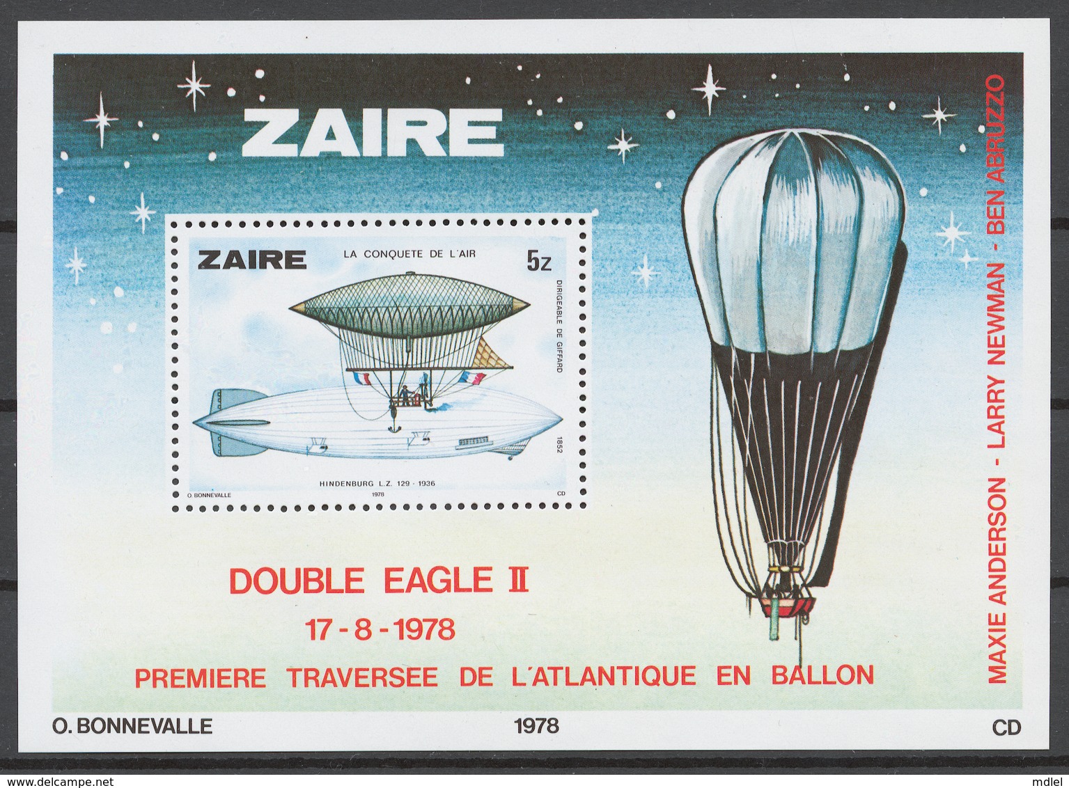 Zaire 1978 Mi# 580-87+ Bl.22** HISTORY OF AVIATION - Neufs