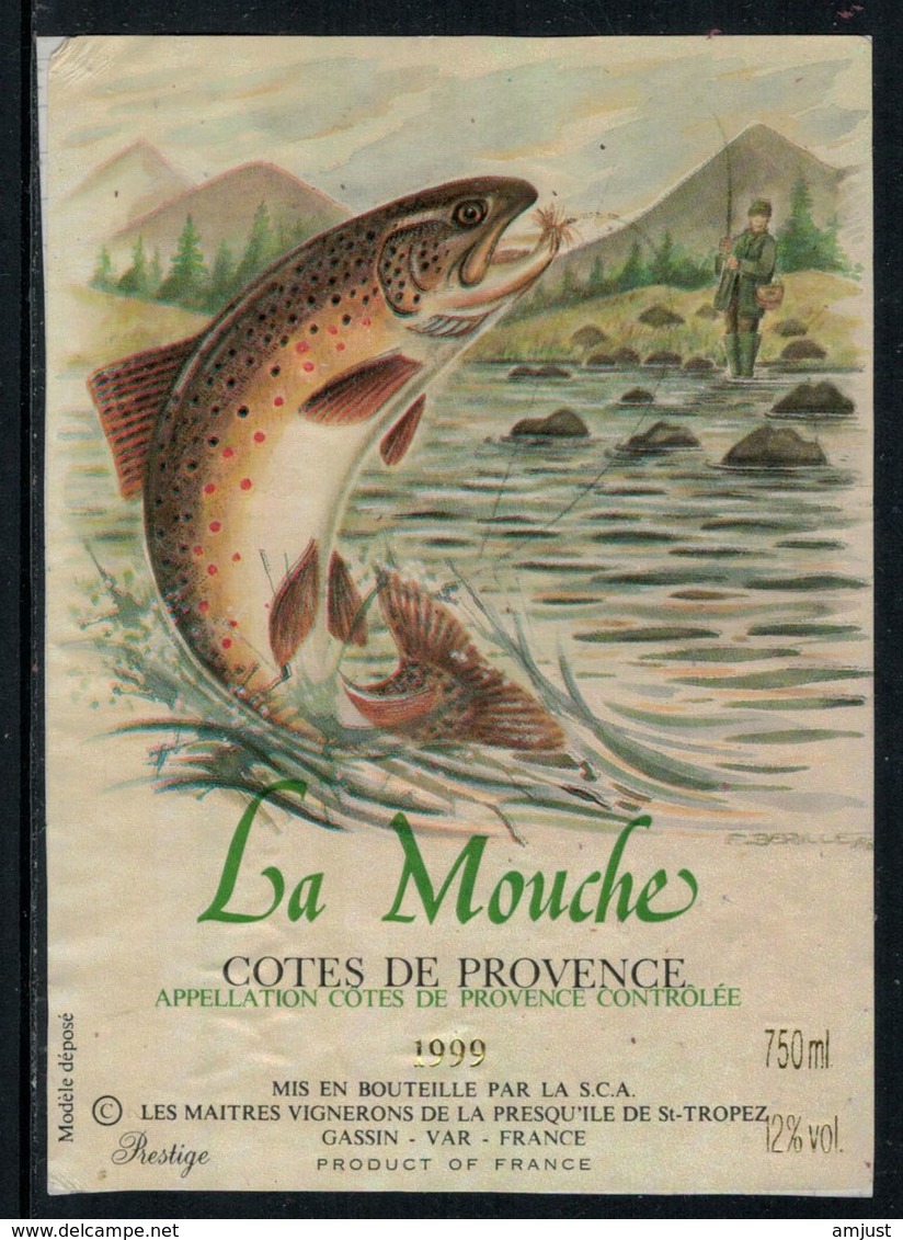 Rare // Etiquette De Vin // Poissons  // Côte De Provence, La Mouche - Pesci