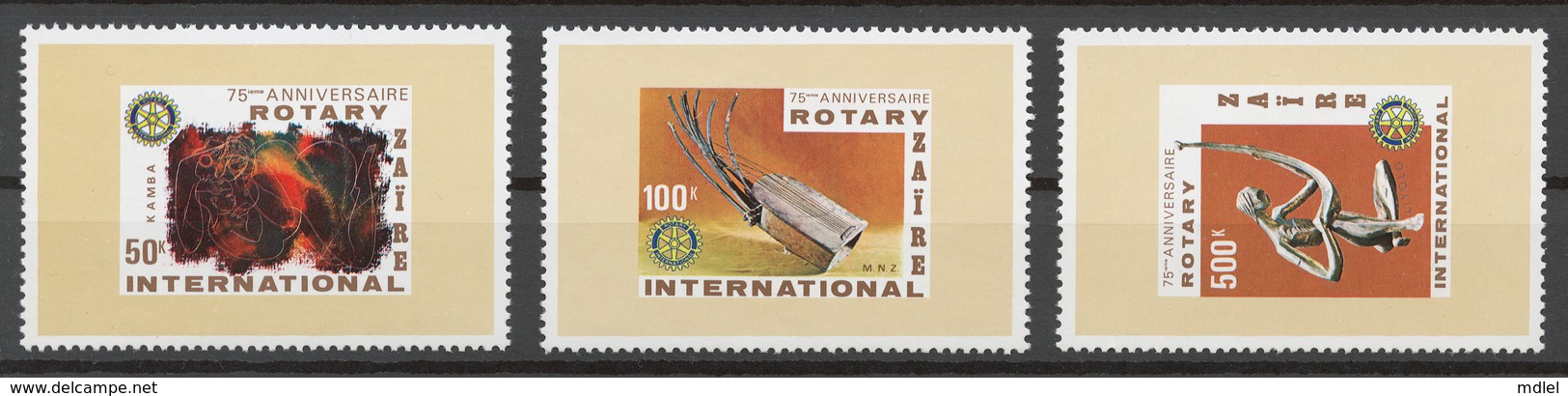 Zaire 1980 Mi# 661-63** ROTARY INTERNATIONAL, 75th ANNIV. - Neufs