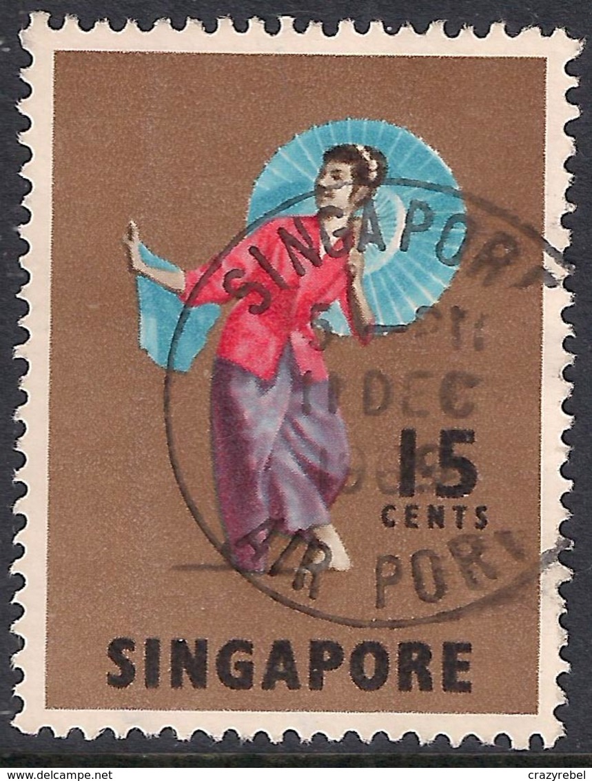 Singapore 1968 - 73 QE2 15 Ct Tari Payong Dancer  SG 106.( K1019 ) - Singapore (1959-...)