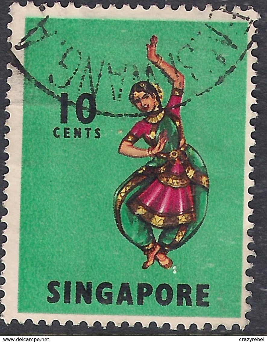 Singapore 1968 - 73 QE2 10ct Bharatha Natyam SG 105 ( K1018 ) - Singapore (1959-...)