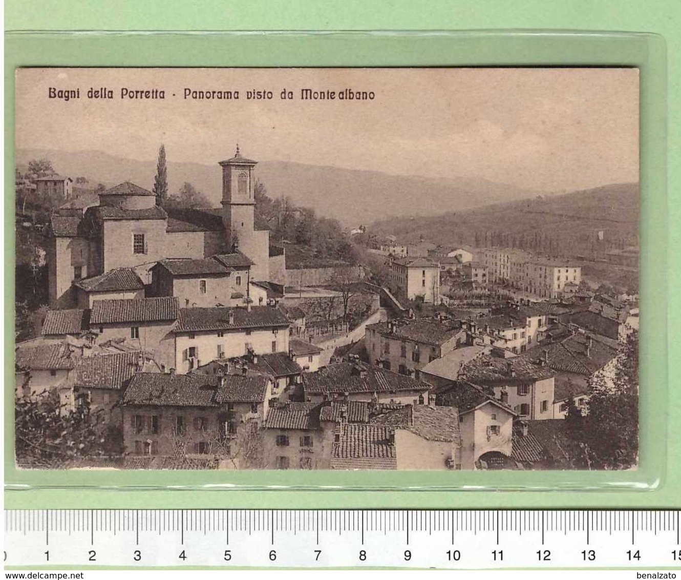 BAGNI Della PORRETTA Panorama Visto Da Monte Albano _ Bologna Cartolina BN VG 19xx Rif.C0002 - Bologna