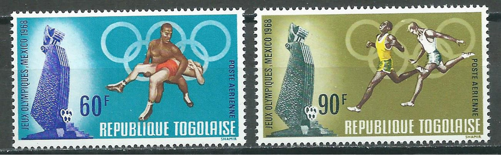 Togo Poste Aérienne YT N°86/87 Jeux Olympiques De Mexico 1968 Neuf ** - Togo (1960-...)