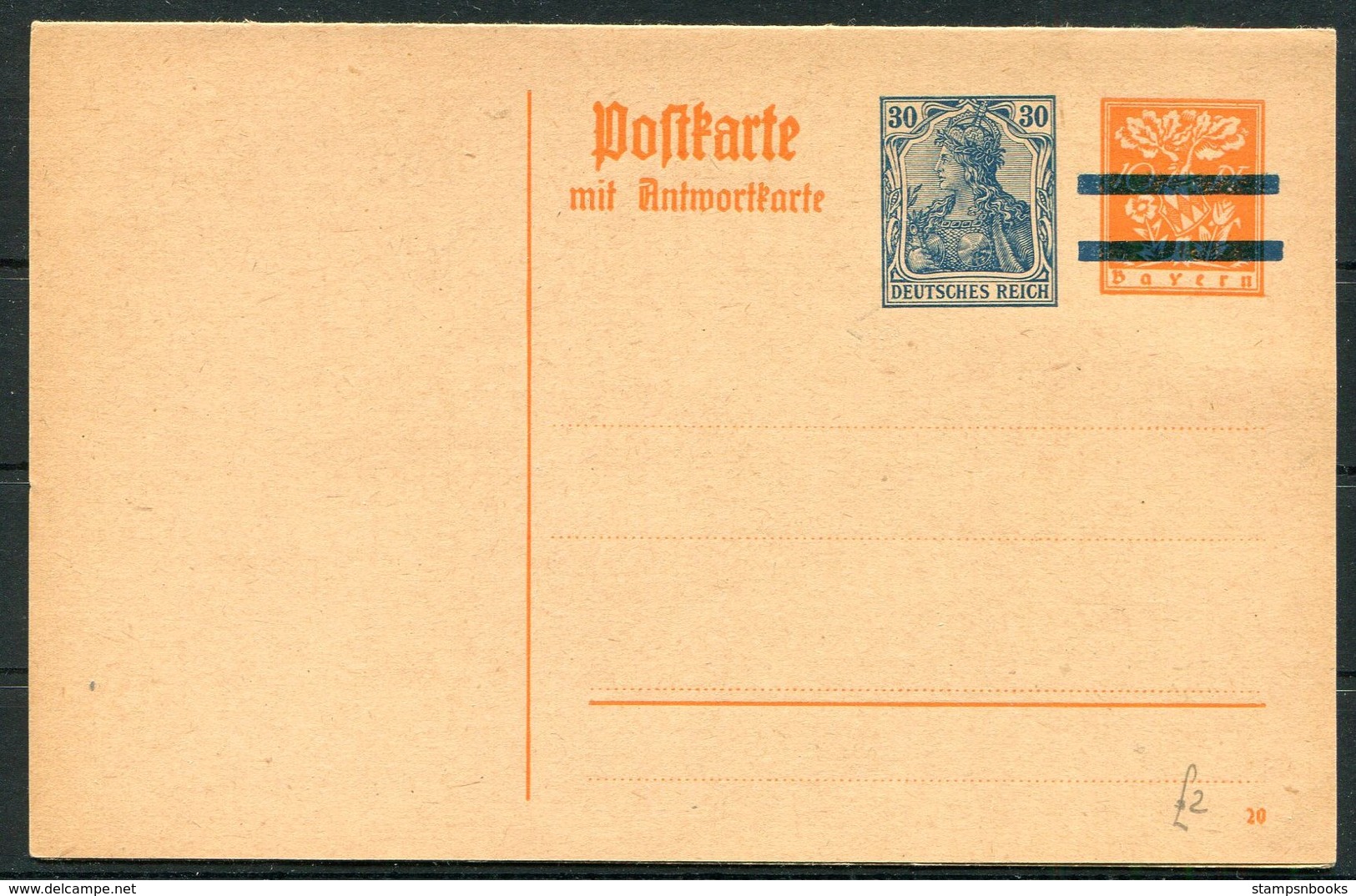 Germany Bayern / Deutsches Reich Mixed Franking Stationery Replycard - Briefe U. Dokumente