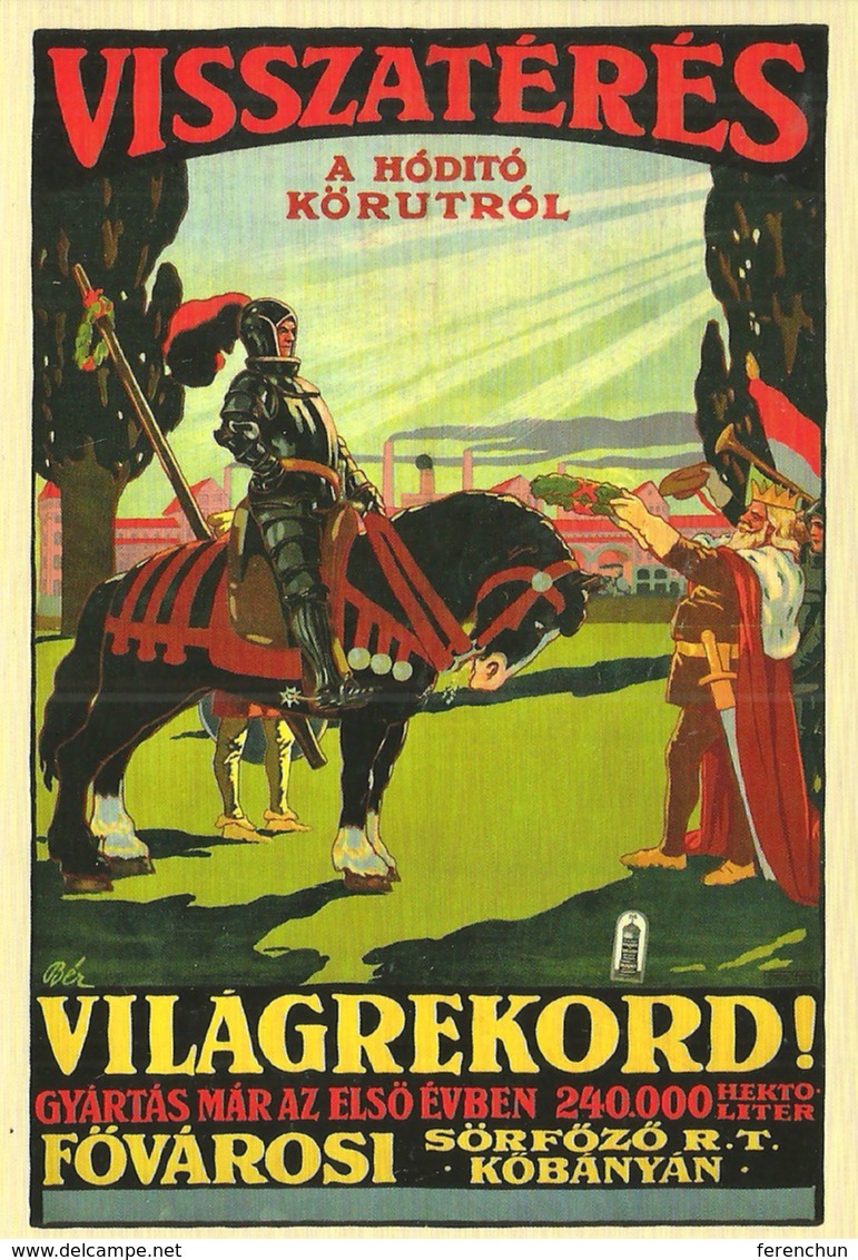 BEER * ALCOHOLIC DRINK * KOBANYA BREWERY * DREHER BREWERIES * KNIGHT * SOLDIER * HORSE ANIMAL * Reg Volt S 002 * Hungary - Publicité