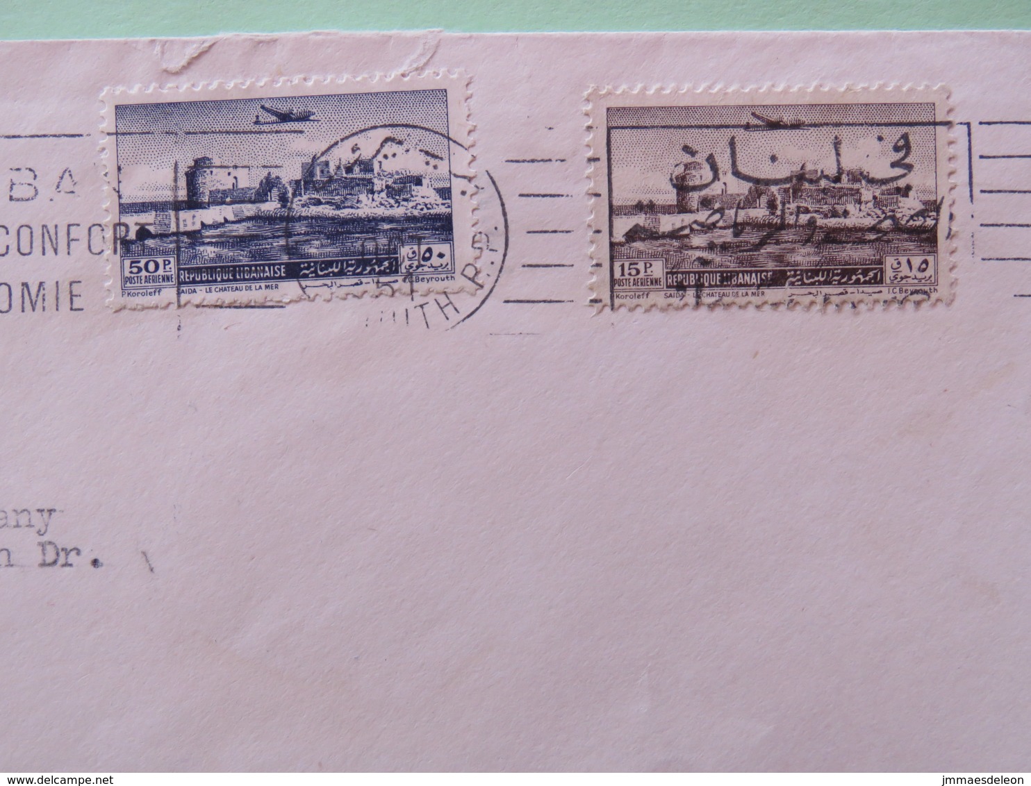 Lebanon 1951 (1957?) Cover Beyrouth To USA - Planes - Health Cancel - Liban