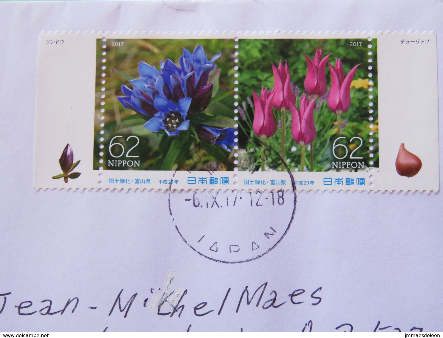 Japan 2017 Cover To Nicaragua - Flowers - Lettres & Documents