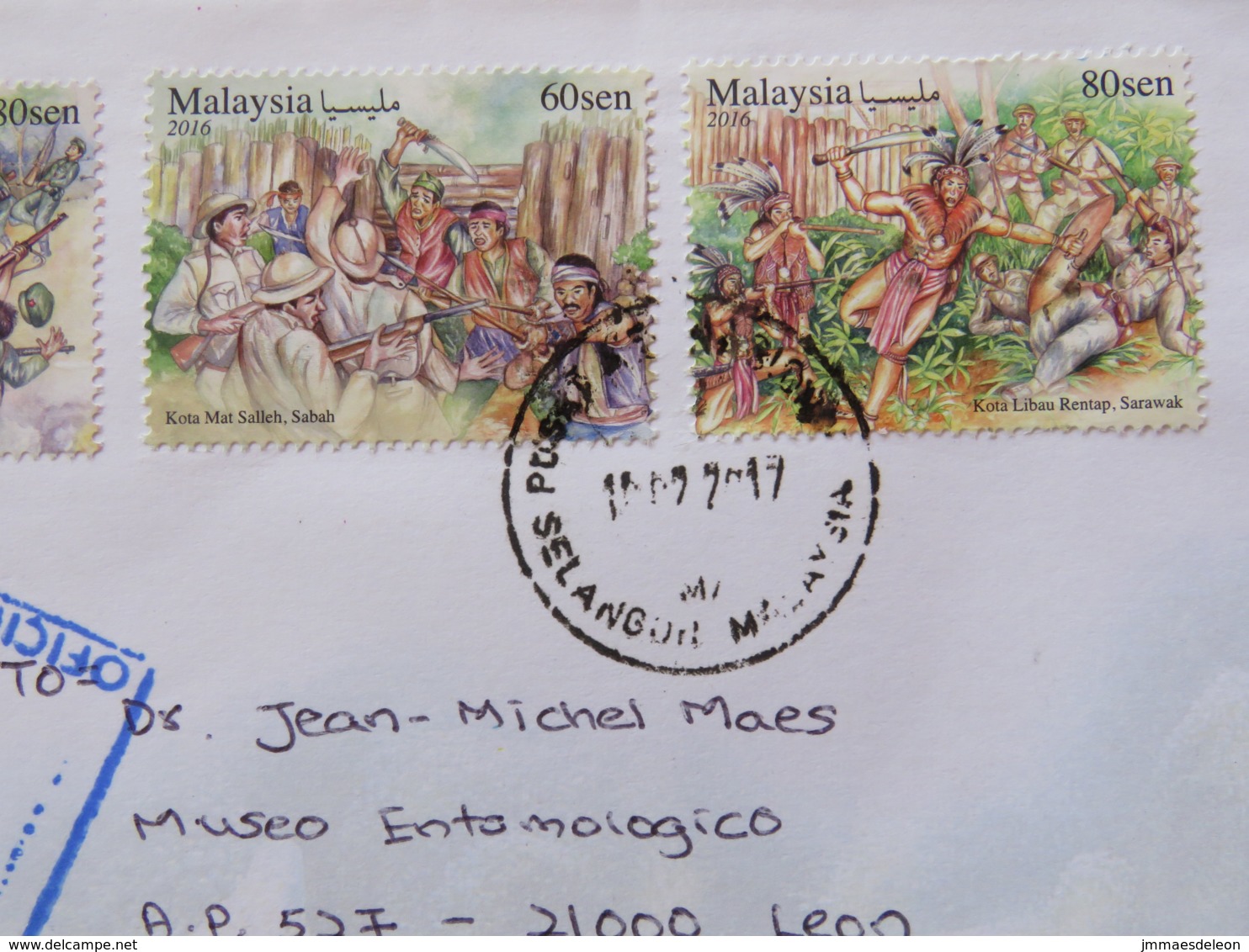 Malaysia 2018 Cover To Nicaragua - History War Guns Horses - Malaysia (1964-...)