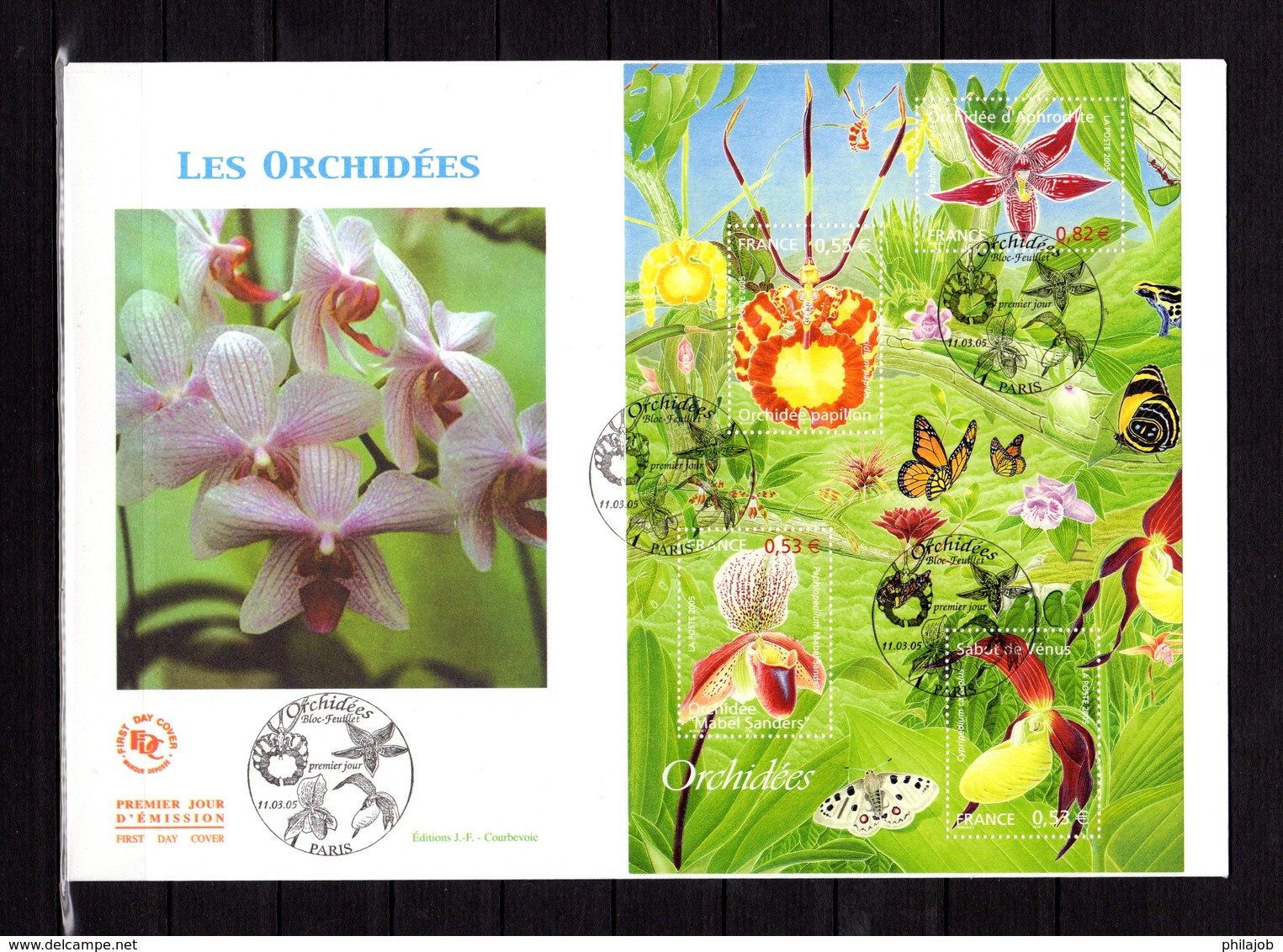 &#9989; " LES ORCHIDEES " Sur Enveloppe 1er Jour Grand Format De 2005 N° YT BF 81 Parfait état. FDC - Orchidées