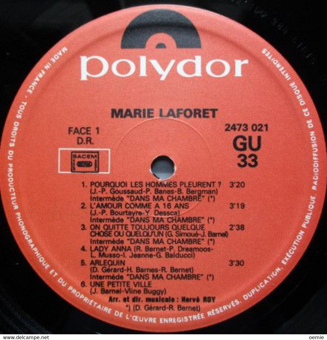 MARIE  LAFORET  °  POURQUOI LES HOMMES PLEURENT   33 TOURS 12 TITRES  ALBUM  REF   2473 021 - Autres - Musique Française