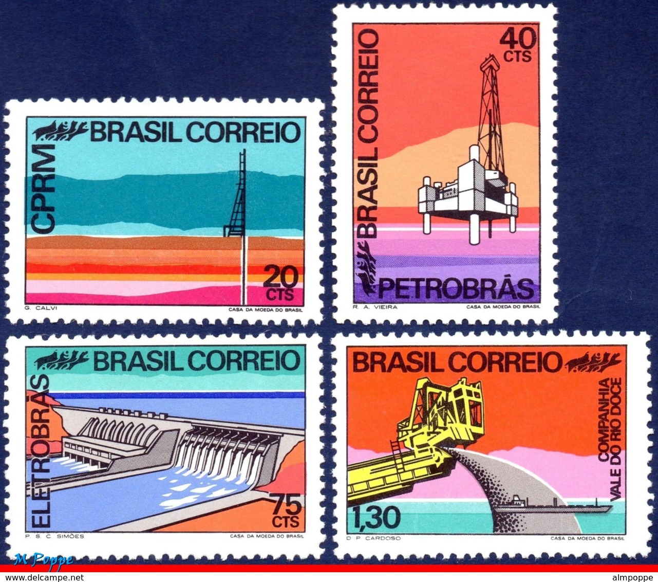 Ref. BR-1218-21 BRAZIL 1972 OIL, MINERAL RESOURCES, IRON,, HYDROELECTRIC DAM, MI# 1312-15, SET MNH 4V Sc# 1218-1221 - Ungebraucht