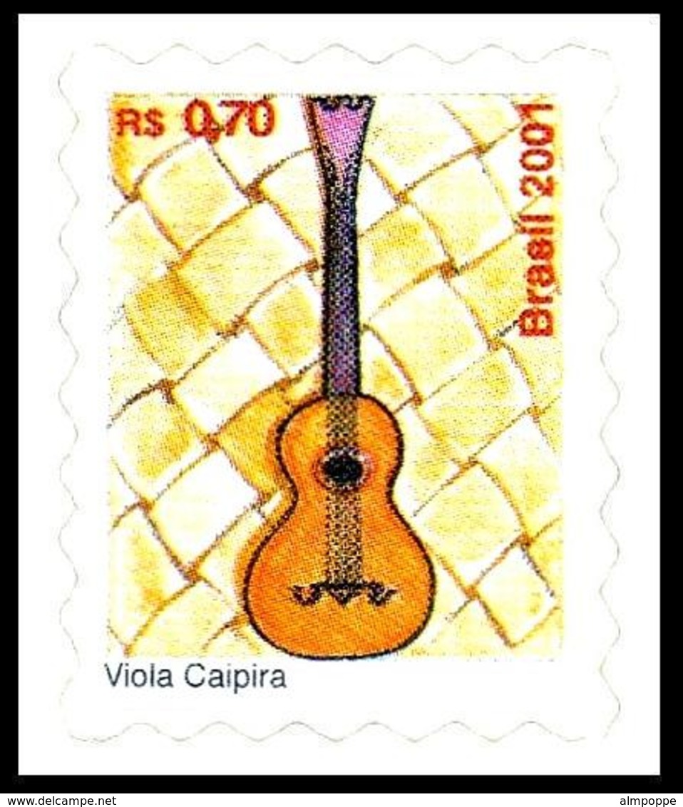 Ref. BR-2810-18 BRAZIL 2001 MUSIC, MUSIC INSTRUMENTS,, MI# 3175-83, SET SELF-ADHESIVE MNH 9V Sc# 2810-2018