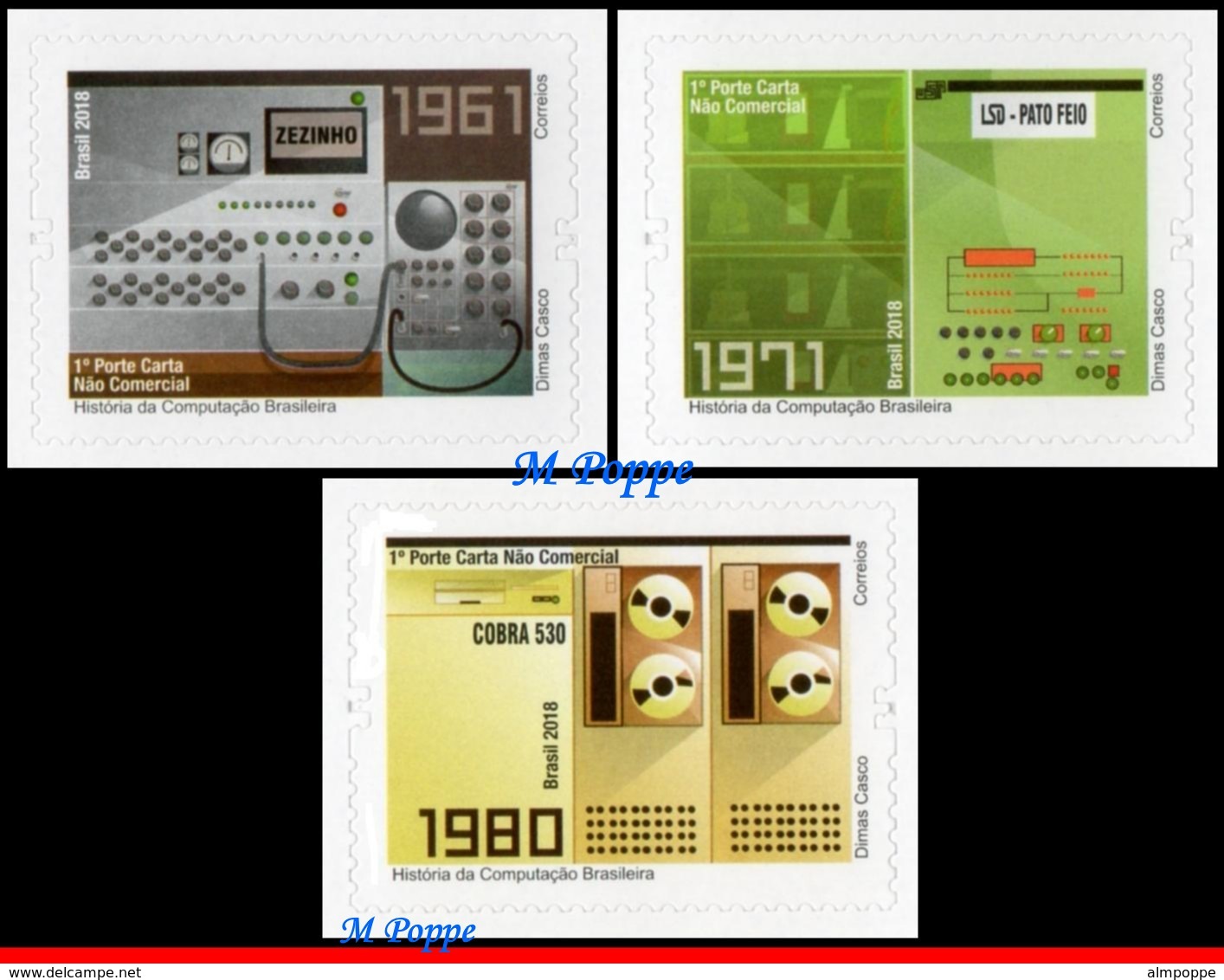 Ref. BR-V2018-08 BRAZIL 2018 - SCIENCE, HISTORY OF BRAZILIAN, COMPUTING, COMPUTER, SET MNH,1V - Neufs