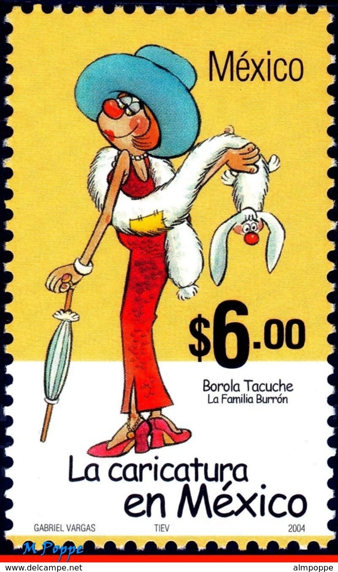 Ref. MX-2354Q MEXICO 2004 ART, MEXICAN CARTOONING,, CARTOON, MI# 3081, BLOCK MNH 4V Sc# 2354 - Mexique