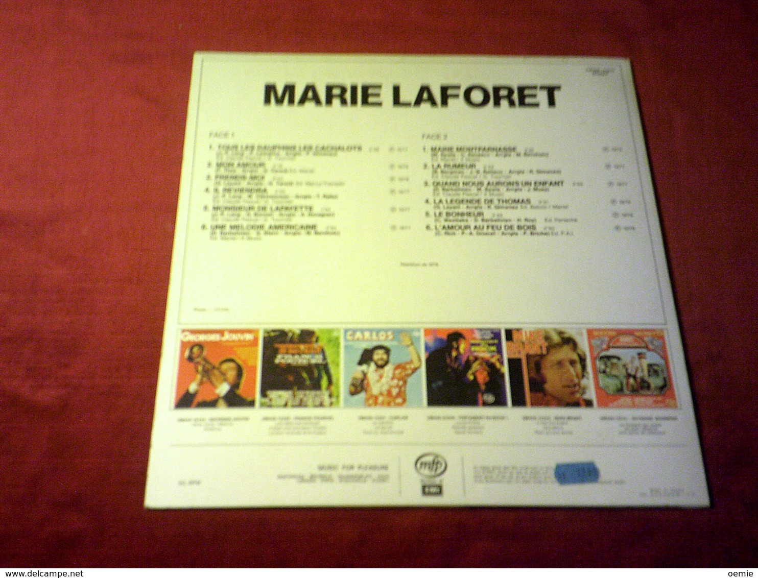 MARIE  LAFORET  °  TOUS LES DAUPHINS LES CACHALOTS   33 TOURS 12 TITRES - Autres - Musique Française