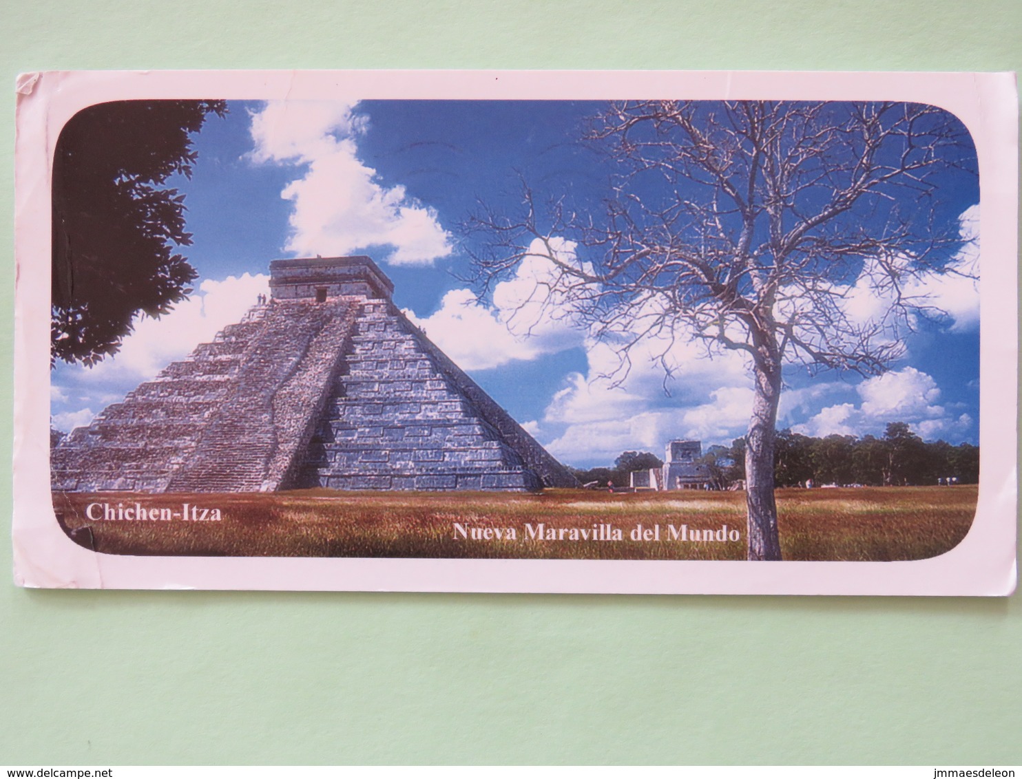 Mexico 2009 Postcard "Chichen Itza Pyramid" To France - Handicraft Silver Pear - Mexique