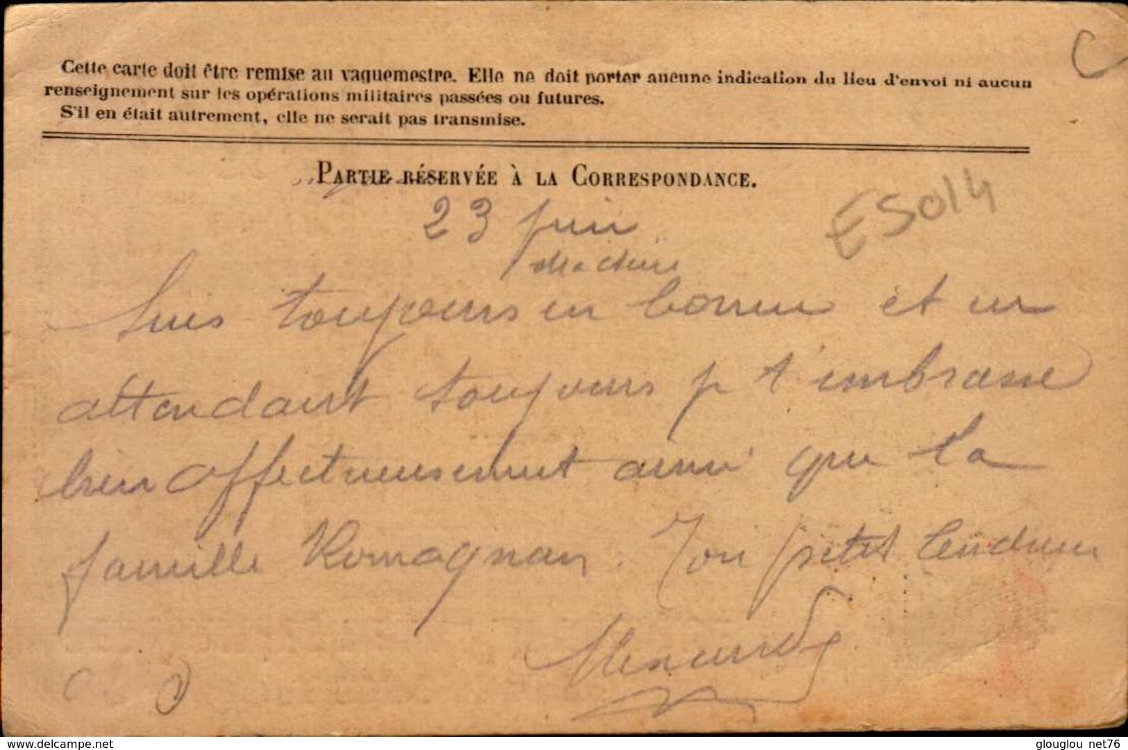 CORRESPONDANCE DES ARMEES DE LA REPUBLIQUE...19..? - Documents