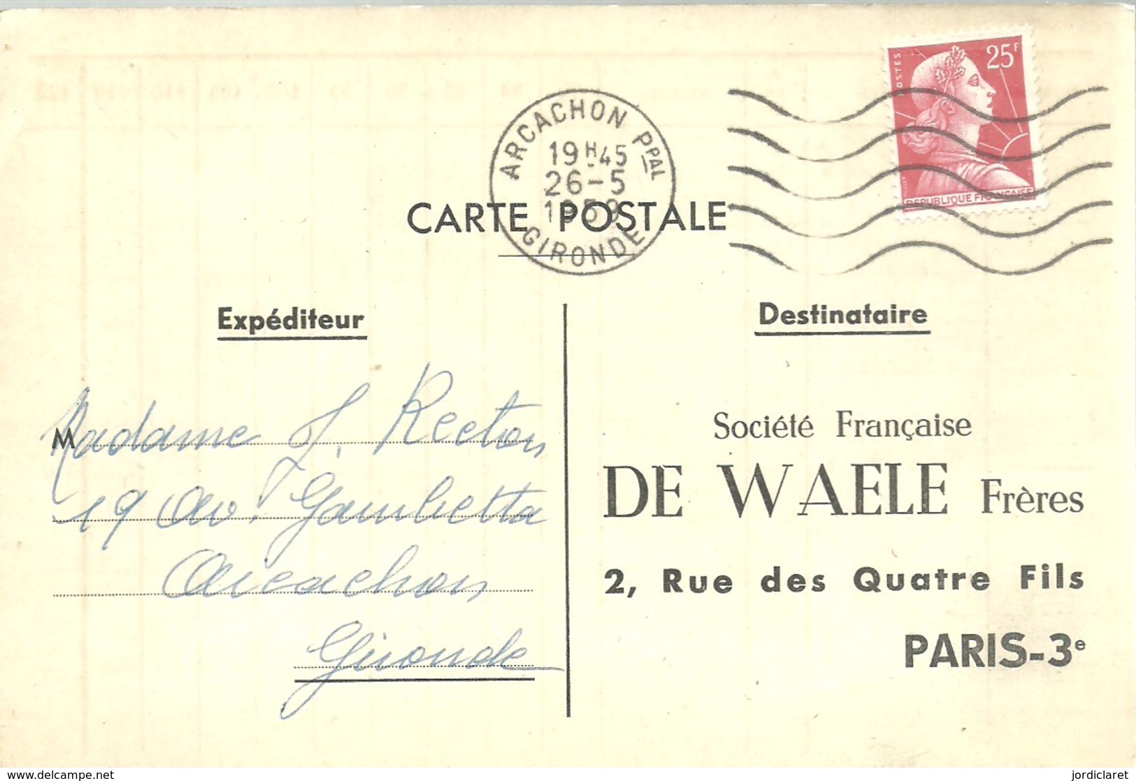 CARTE POSTALE  1959 ARCACHON  GIRONDE - 1921-1960: Periodo Moderno