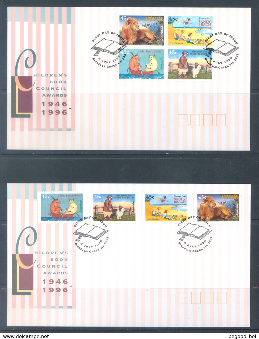 AUSTRALIA  - FDC - 4.7.1996 - CHILDREN'S BOOK COUNCIL AWARDS - Yv 1554-1561 - Lot 18630 - Premiers Jours (FDC)