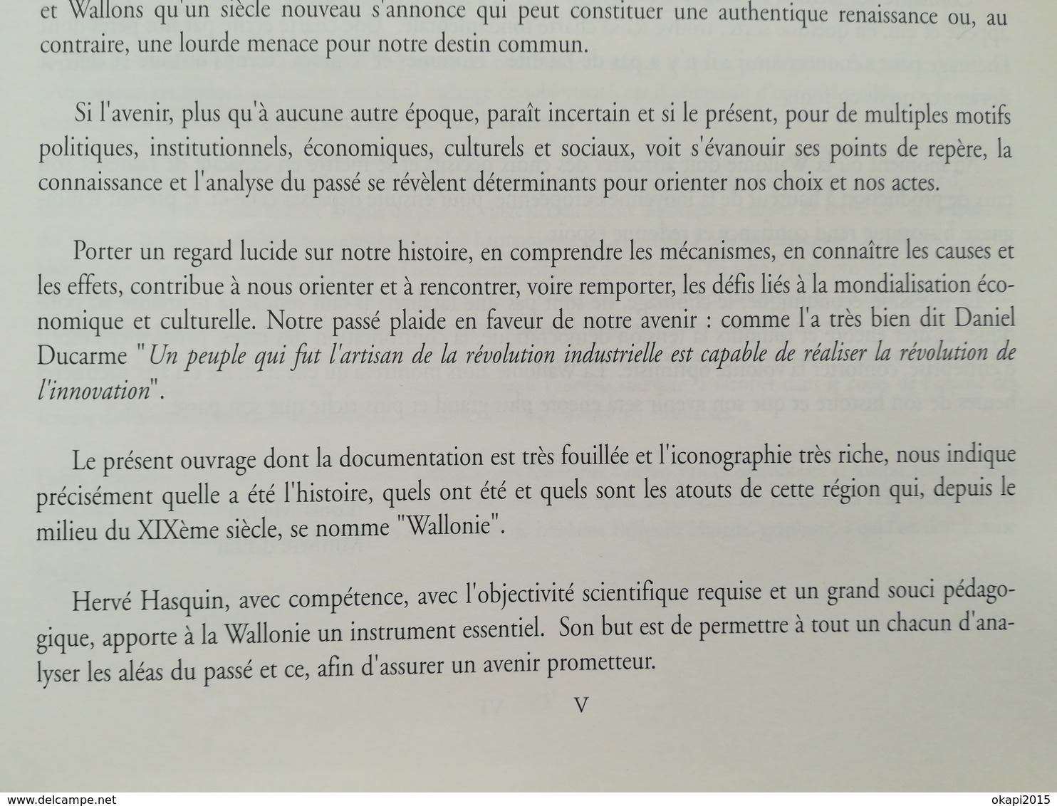 LA WALLONIE SON HISTOIRE PAR HERVÉ HASQUIN LIVRE RÉGIONALISME BELGIQUE WALLONIE - Belgium