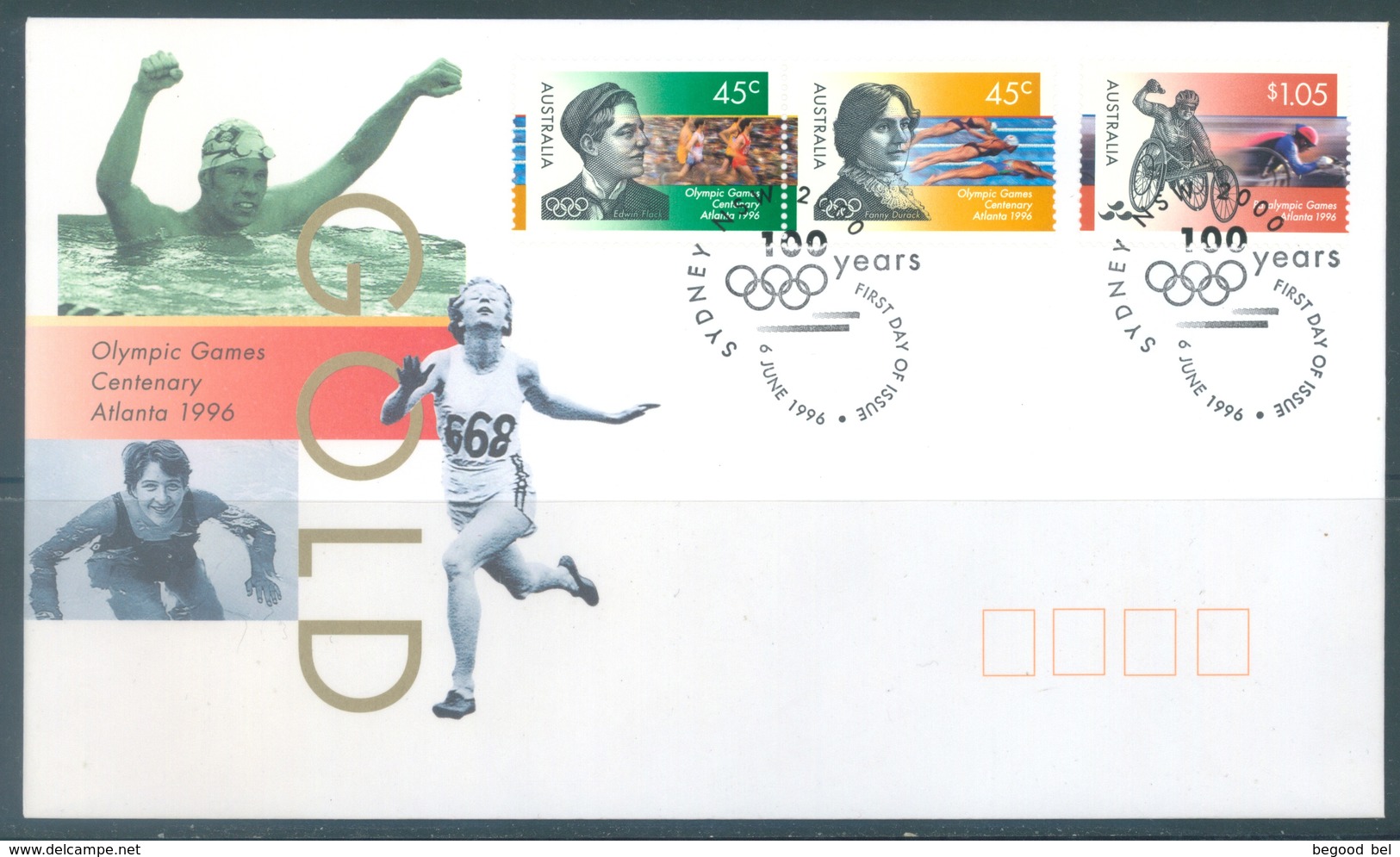 AUSTRALIA  - FDC - 6.6.1996 - OLYMPIC GAMES ATLANTA - Yv 1534-1536 - Lot 18631 - Premiers Jours (FDC)