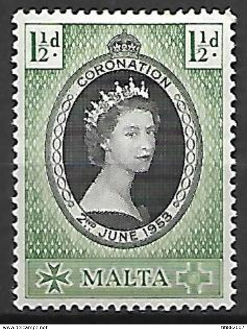 MALTE    -   1953 .   Y&T N° 224 *.  Couronnement De La Reine. - Malte (...-1964)