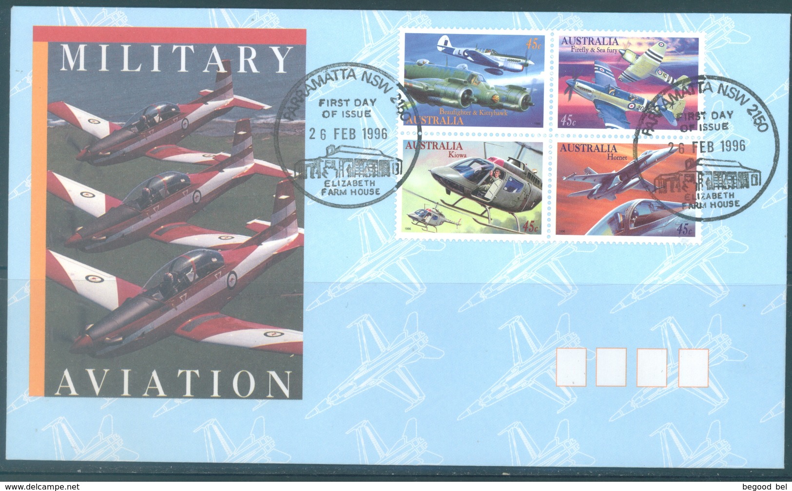 AUSTRALIA  - FDC - 26.2.1996 - MILITARY AVIATION - Yv 1487-1490 - Lot 18636 - Premiers Jours (FDC)