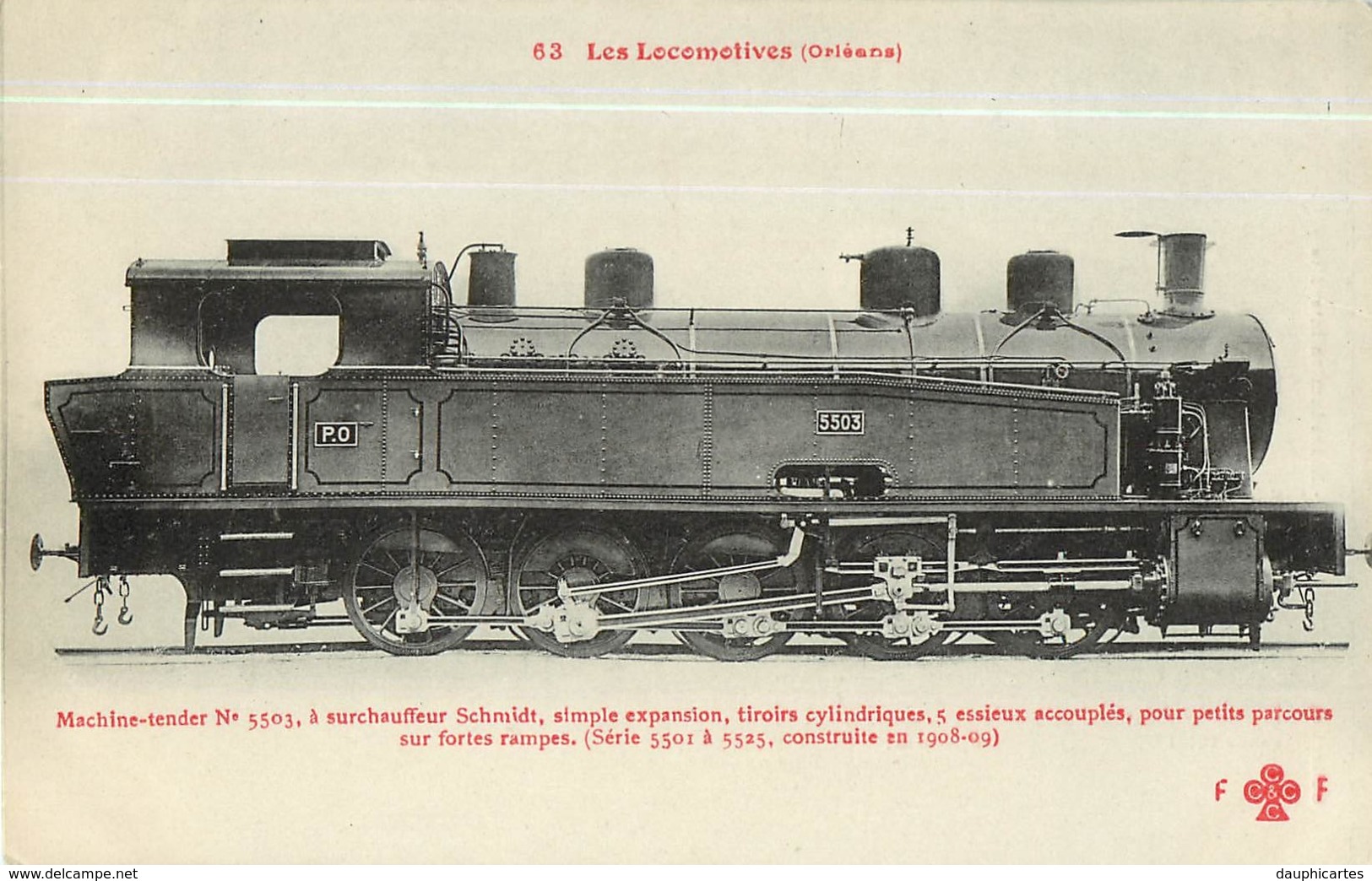 Cie ORLEANS - Machine 5503 Pour Trains Petits Parcours Fortes Rampes - Les Locomotives  , Ed. Fleury - 2 Scans - Matériel