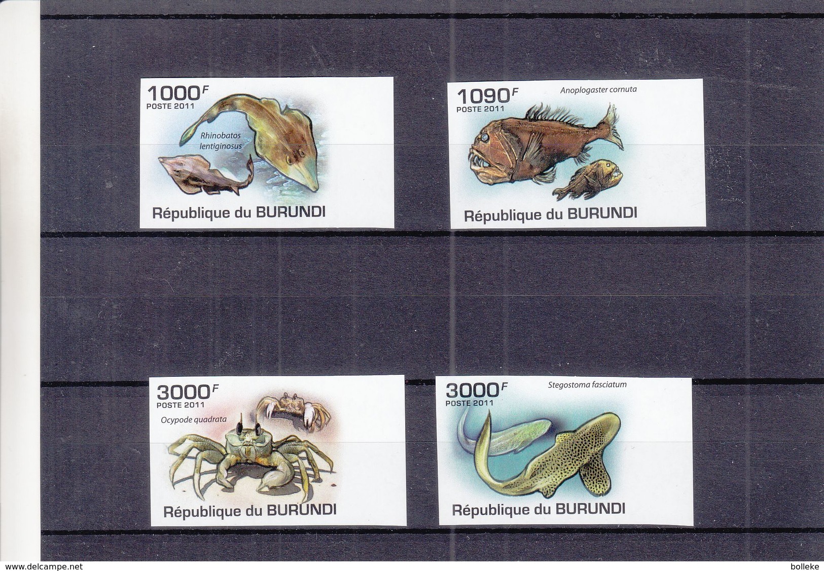 Burundi - COB 1222 / 5 ** - NON Dentelé - Poissons - Requins - Crabes - Valeur 37 Euros - Neufs