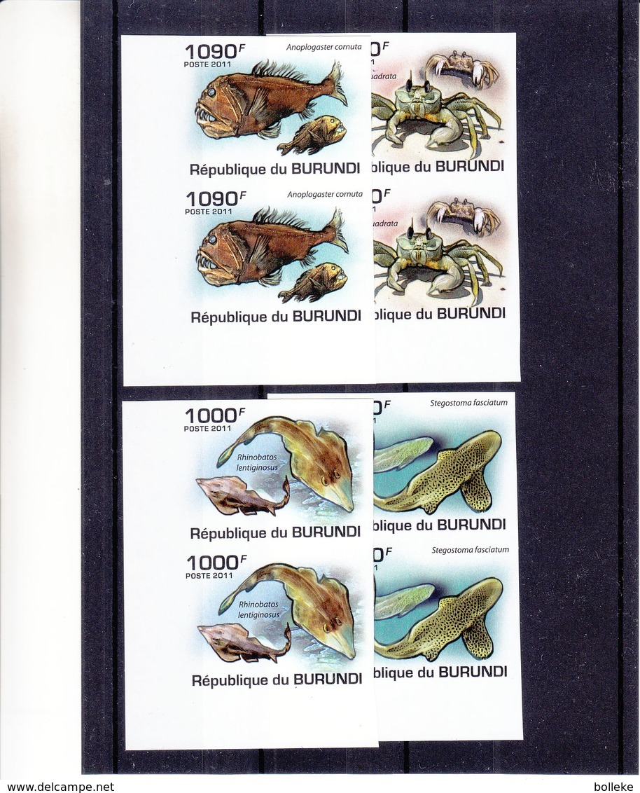 Burundi - COB 1222 / 5 ** - NON Dentelé - Poissons - Requins - Crabes - En Paire - Valeur 74 Euros - Neufs