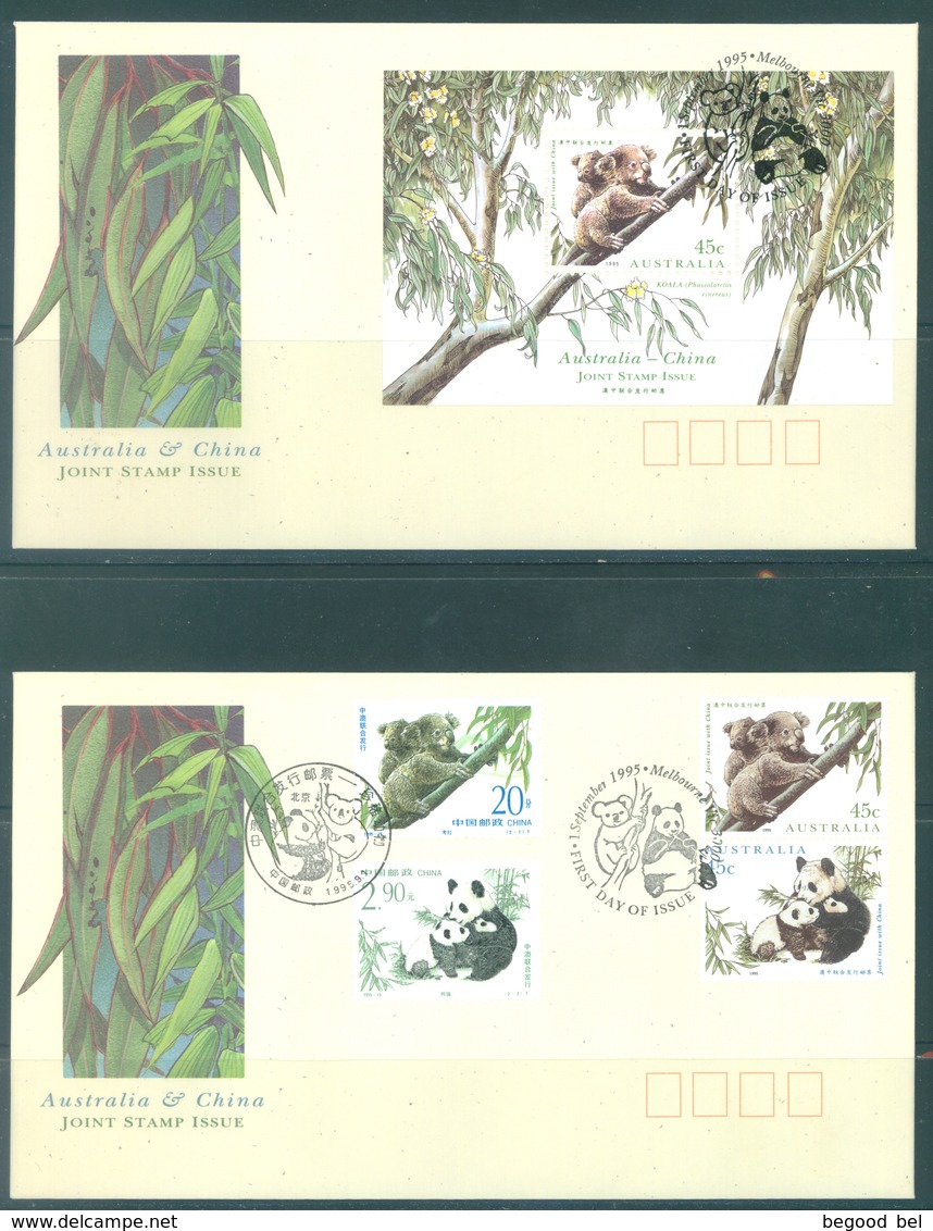 AUSTRALIA  - FDC - 1.9.1995 - PANDA JOINT ISSUE WITH CHINA - Yv 1453-1454 BLOC 28  - Lot 18639 - Premiers Jours (FDC)