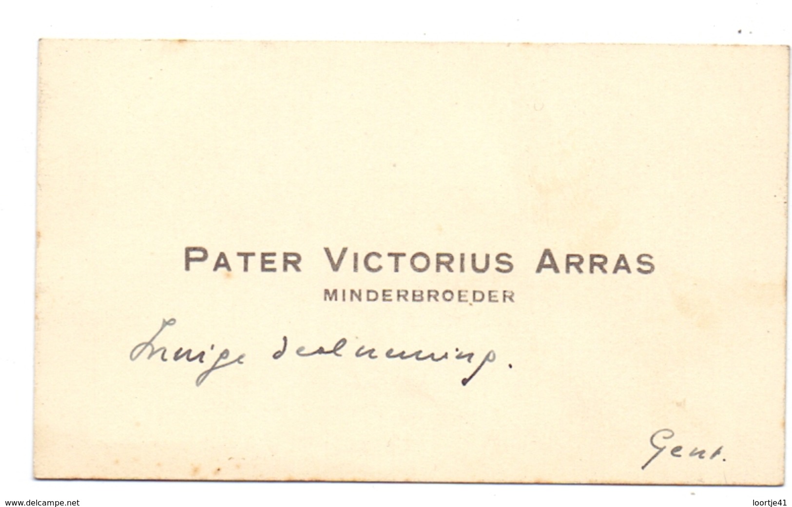 Visitekaartje - Carte Visite - Pater Victorius Arras Minderbroeder - Gent - Cartes De Visite