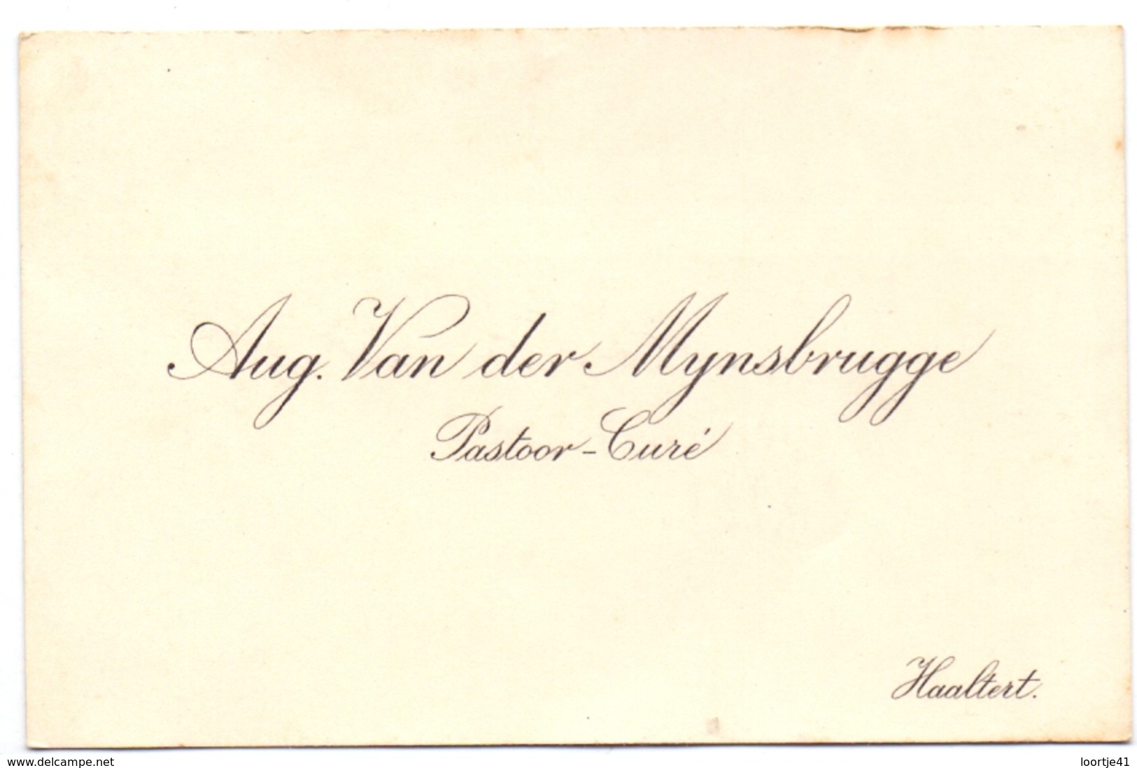 Visitekaartje - Carte Visite - August Van Der Mynsbrugge - Haaltert - Visiting Cards